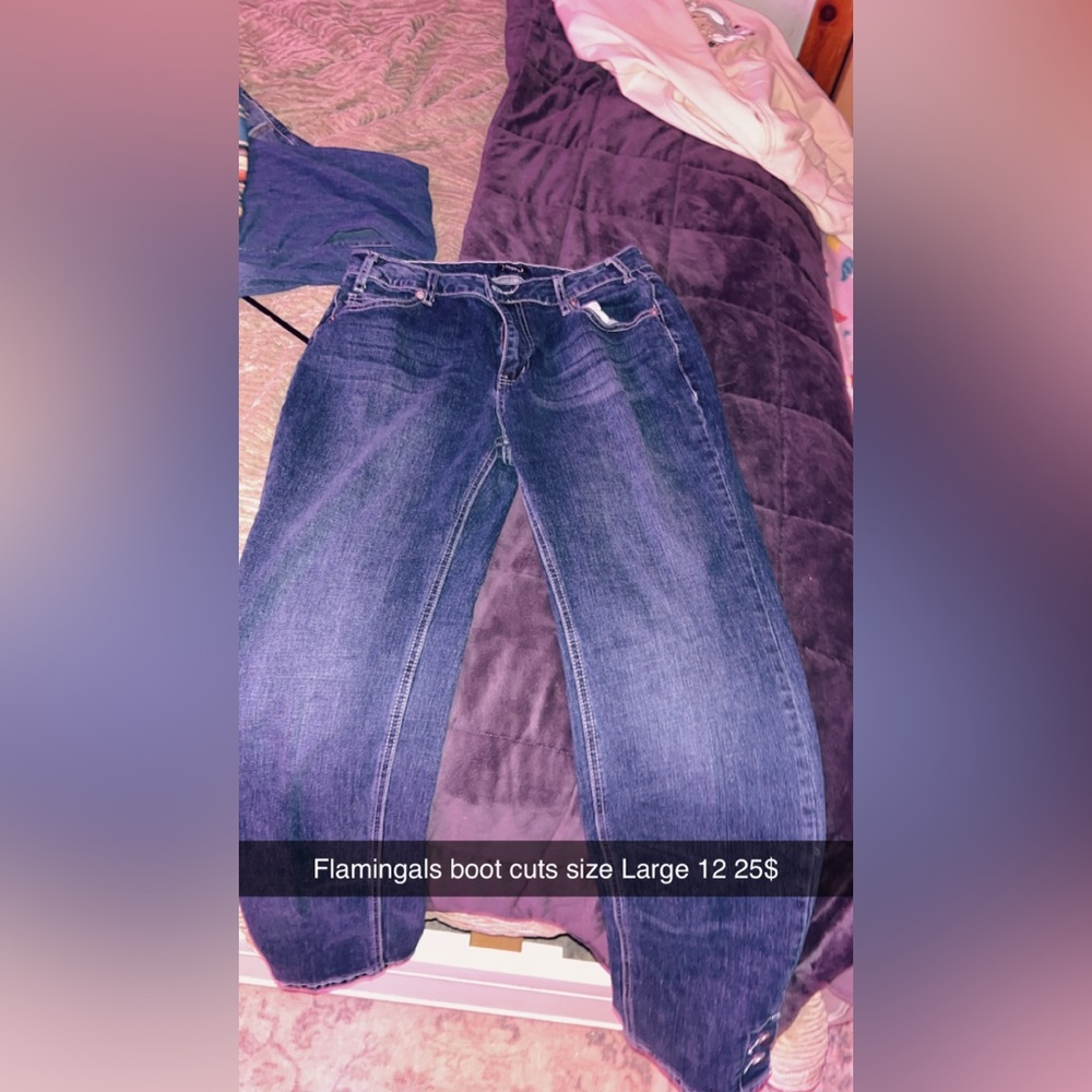 Blue Boot Cut Jeans with Classic Indigo Wash